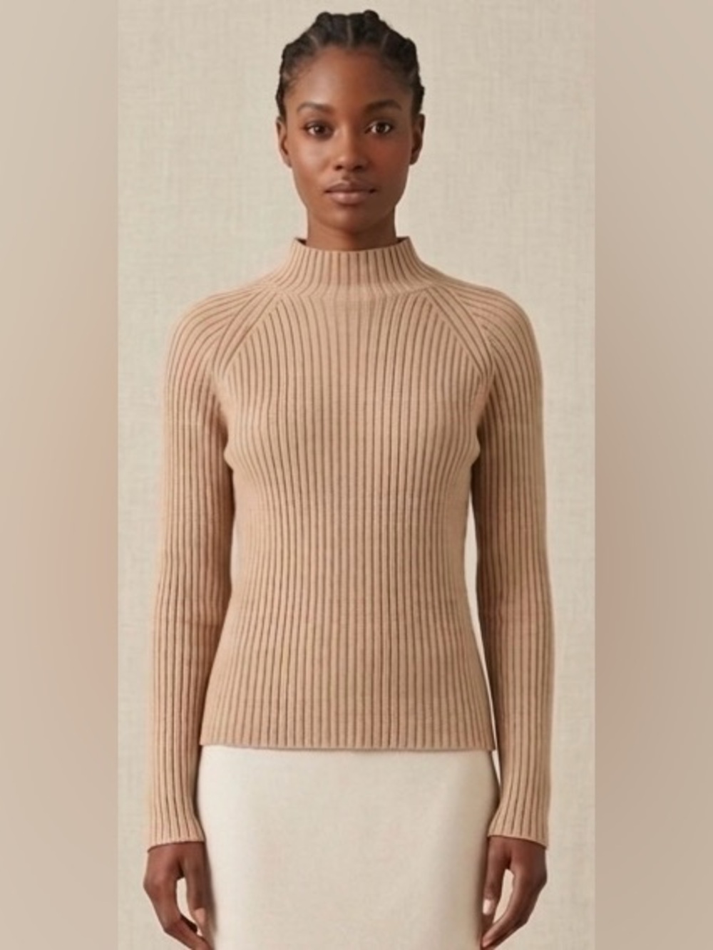 Reitmans Women's Cream Turtleneck Sweater L